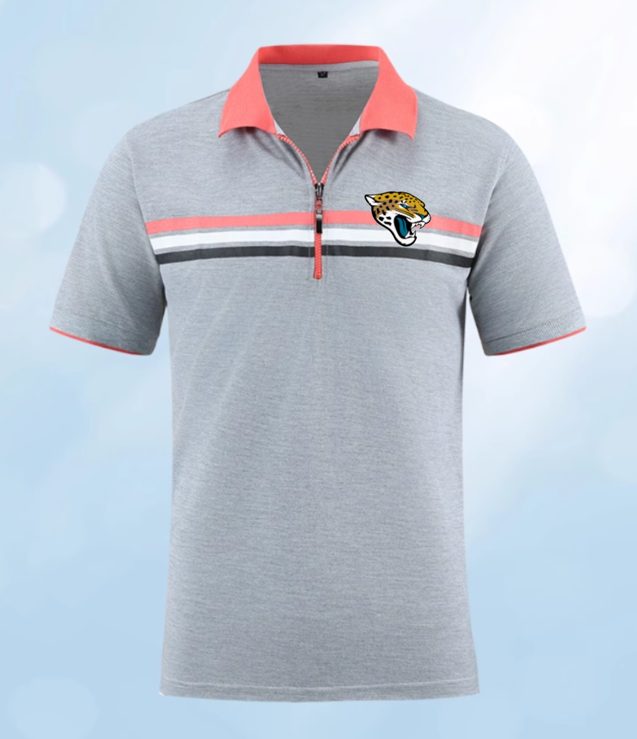 Jacksonville Jaguars grey Men 2025 NFL polo T shirt->nfl t-shirts->Sports Accessory